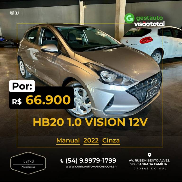 HYUNDAI - HB20 - 2021/2022 - Cinza - R$ 66.900,00