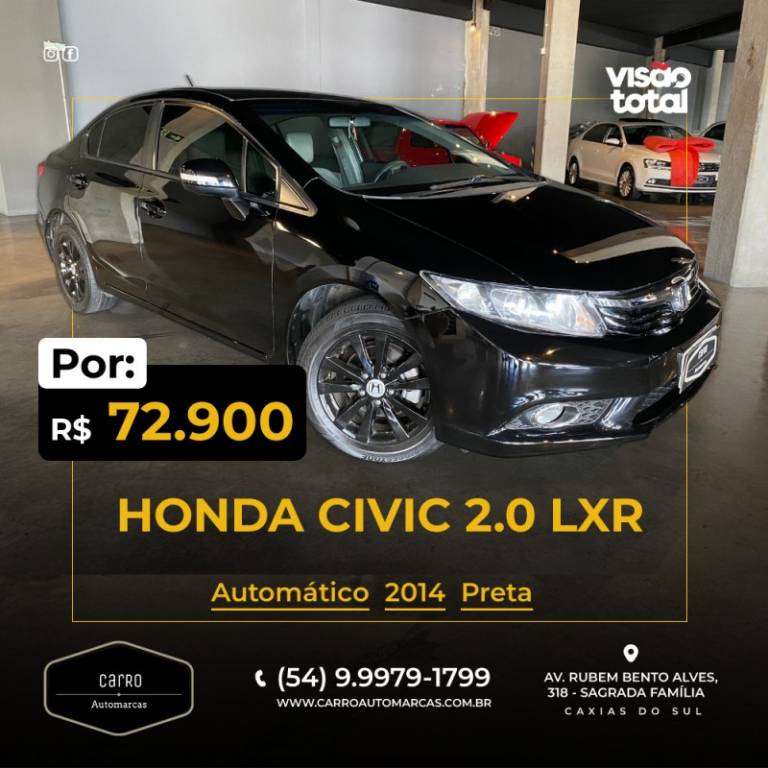 HONDA - CIVIC - 2013/2014 - Preta - R$ 72.900,00