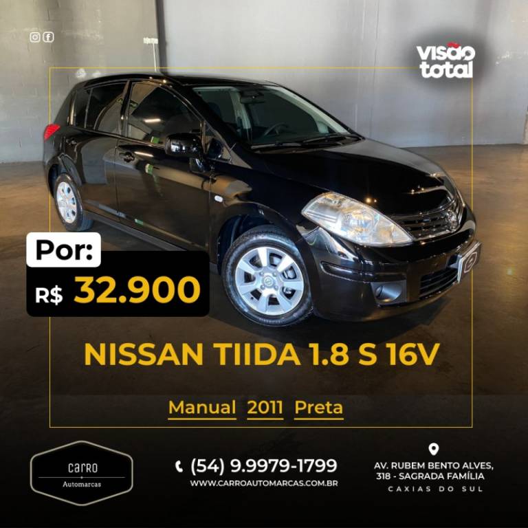 NISSAN - TIIDA - 2010/2011 - Preta - R$ 32.900,00